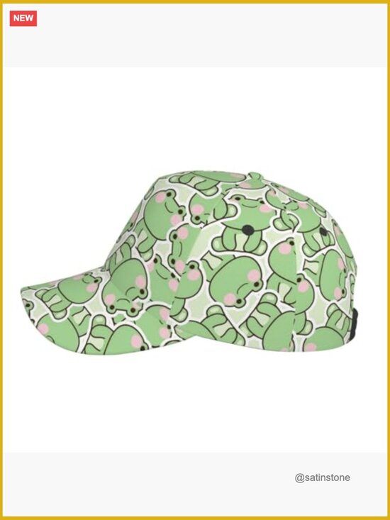 Frog Print Baseball Cap with Adjustable Closure Outdoor Sun Hat main image 4